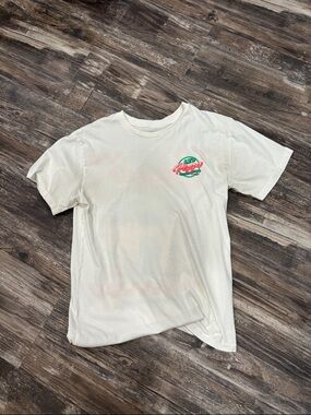 Zumiez Cream Short Sleeve Tee with Red and Green Chest Logo